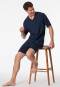 Pyjama korte ruitjes nachtblauw - Comfort Essentials