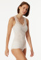Trägertop Feinripp Nadelzug Spitze off-white - Revival Marie