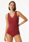 Strap top fine rib needle out structure dark red - Revival Marie