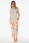 Schlafanzug lang 7/8-Hose Blumen grau-jaspe - selected! premium