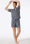 Pyjama kurz Webware Streifen graphit - selected! premium