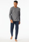 Long pyjamas striping midnight blue - Selected Premium Jacquard