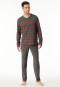 Pyjamas long pyjamas striped dark grey mottled - Casual Nightwear