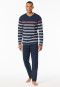 Pyjama long rayures bleu nuit - Casual Nightwear