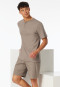Short pyjamas with button placket clay - Fine Interlock
