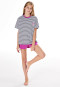 Pyjama korte strepen citrus fuchsia - Teens Nightwear