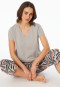 Shirt kurzarm tiefer V-Ausschnitt grau-jaspe - Mix+Relax