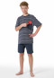 Schlafanzug kurz Streifen graphit - Nightwear