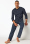 Pyjama lange knoopsluiting grafiet - Fine Interlock