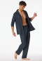 Pyjama lang Knopfleiste graphit - Fine Interlock