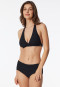 Top a triangolo in jersey riciclato a strisce nere - Aqua