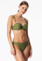Slip bikini jersey rayures olive - Aqua