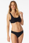 Bustier bikini top jersey recycled stripes black - aqua