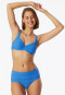 Bikini con ferretto in jersey riciclato a strisce aquarium - Aqua