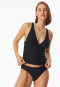 Tankini top jersey recycled stripes black - aqua