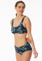 Bustier bikinitop jersey gerecycled palmbomen multicolour - Aqua