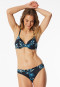 Bikini top met schelp jersey gerecycled palmbomen multicolour - Aqua