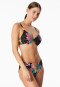 Top bikini avec coque jersey fleurs multicolore - Aqua