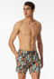 Swim trunks woven fabric recycled flowers multicolor - Aqua