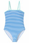 Swimsuit recycled knitwear SPF40+ stripes aquarium - Aqua