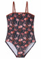 Swimsuit knitwear recycled SPF40+ palm trees multicolor - aqua