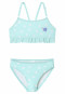 Bikini gebreide stof SPF40+ hartjes schildpad ruches lichtgroen - Aqua