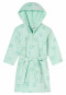 Bademantel Velour Herzchen hellgrün - Aqua