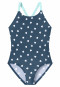 Knitwear swimsuit recycled SPF40+ polka dots midnight blue - Aqua