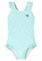 Knitwear swimsuit recycled SPF40+ polka dots turtle light green - aqua