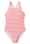 Swimsuit knitwear recycled SPF40+ school sports stripes pink - aqua