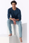 Deep Blue Long-Sleeved Pyjamas - Long Life Soft
