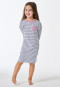 Camicia da notte a manica lunga con cuore a righe blu denim - Nightwear per bambini