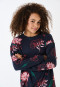 Sleep shirt long-sleeve interlock flowers midnight blue - Teens Nightwear