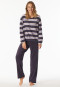 Pyjama lange frottee streepjes indigo - Casual Essentials