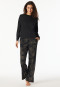 Schlafanzug lang Interlock Ginkgo schwarz - Modern Nightwear
