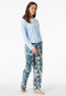 Pyjama lange interlock palmbomen lichtblauw - Modern Nightwear
