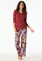 Lange pyjama aloë vera bloemen donkerrood - selected! premium