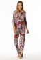 Pyjama lang jersey aloë vera bloemen donkerrood - selected! premium