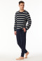 Pyjama lange frottee streepjes nachtblauw - Casual Nightwear