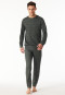 Pyjama lange interlock manchetten donkergroen patroon - Fine Interlock
