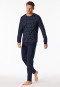 Lange pyjama manchetten nachtblauw geruit - Fine Interlock