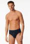 Sports briefs Fine Interlock fly patterned midnight blue - Fine Interlock