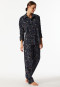 Pyjama lang Flanell dunkelblau bedruckt - X-Mas Family