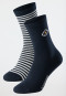 Women's socks 2-pack Organic Cotton flower stripes purple - Fashion