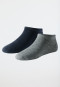 Dames sneakers set van 2 in Organic Cotton grijs-melange/nachtblauw - 95/5