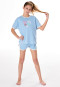 Pigiama corto sweatware heart happy pacific blue - Teens Nightwear