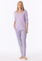 Schlafanzug lang Interlock Bündchen orchid - Modern Nightwear