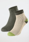 Men's socks 2-pack medium high green/cream - Fashion