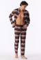 Pyjama lang Flanell cinnamon kariert - Selected Premium Warming