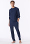 Lange pyjama met fijne rib-manchetten, deep sea blue - Selected Premium Warming